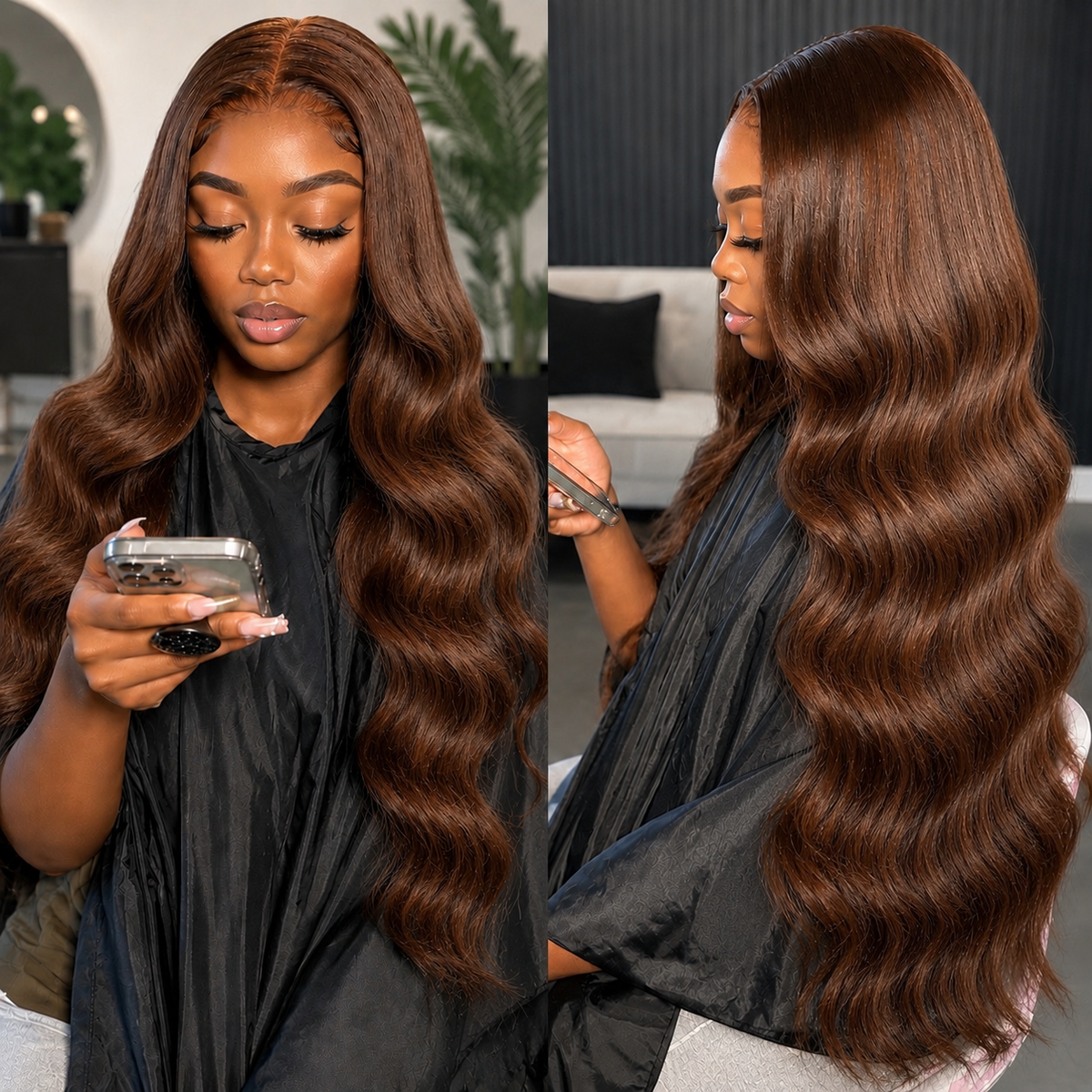 MianiHair Body Wave Chocolate Brown 13x6 Frontal Wig